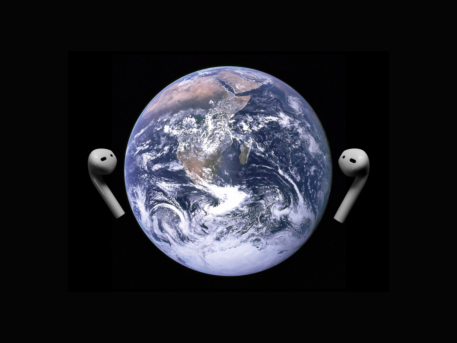 planet with airpods for podcasts