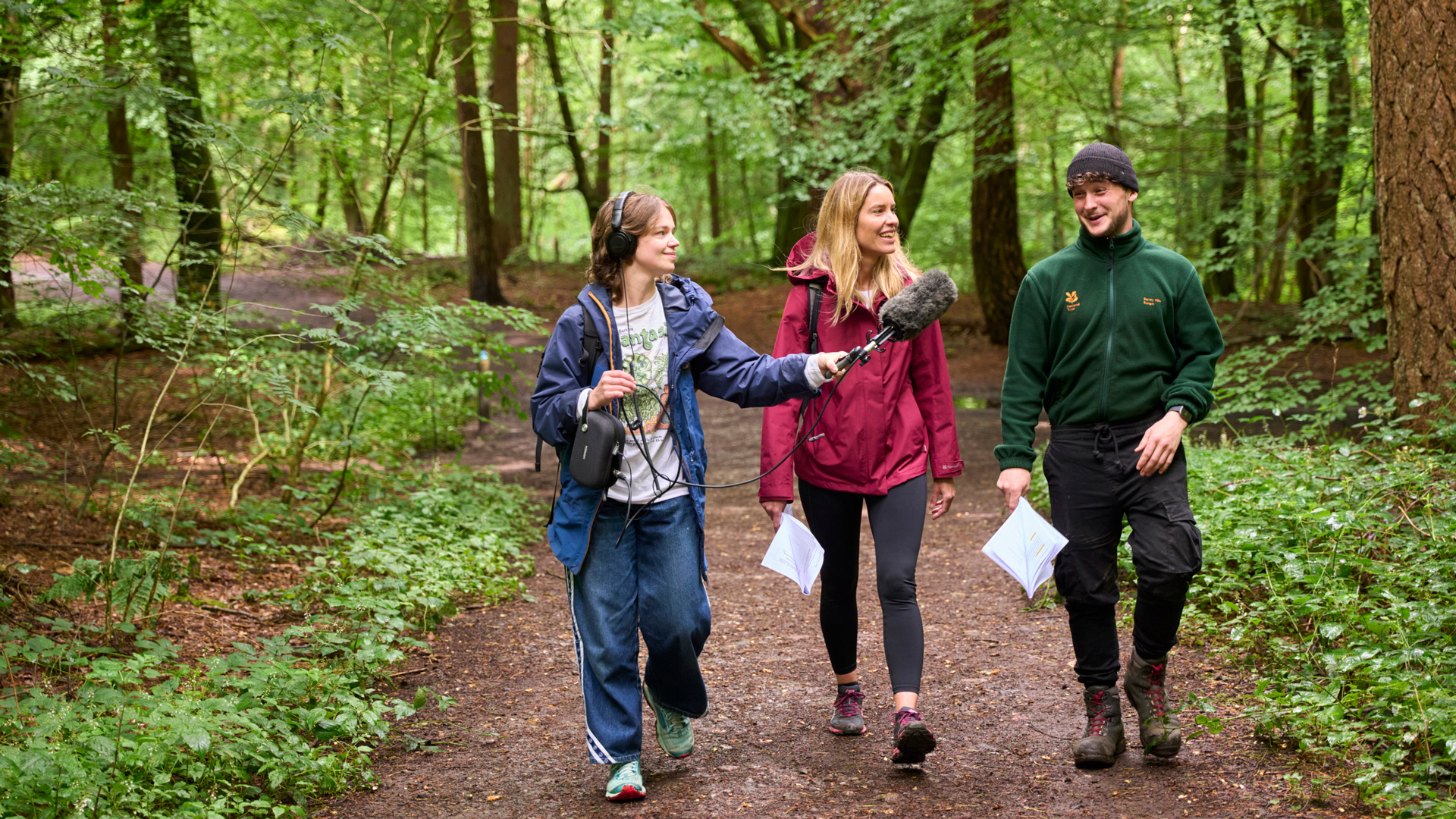 18Sixty recording a National Trust Podcast with Rangers at Oxted Downs in the Surrey Hills